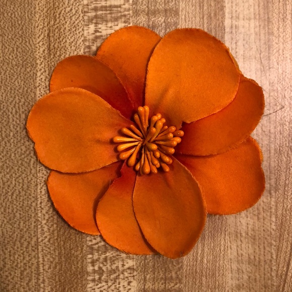 Orange Flower Hair Pin - Picture 1 of 5